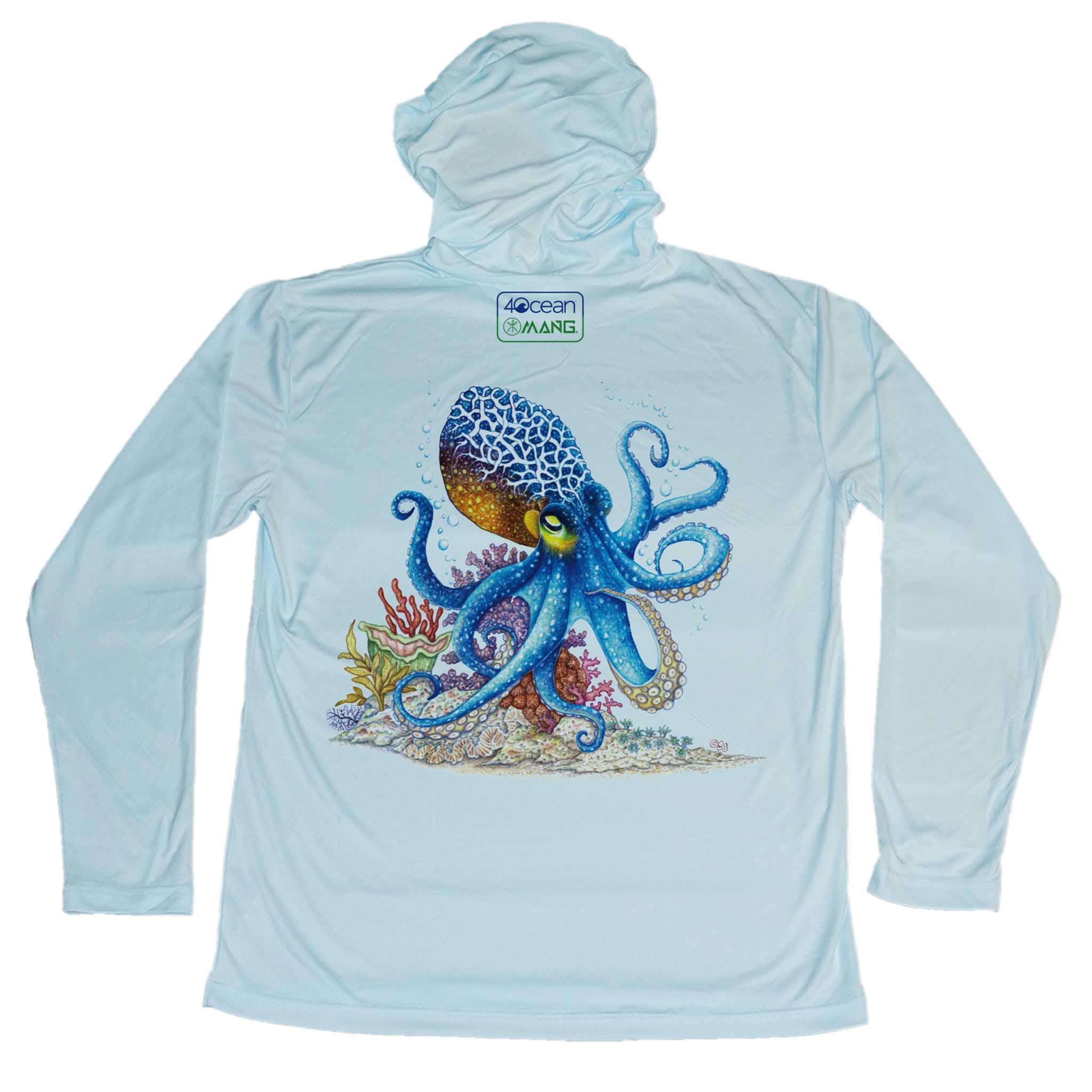 MANG 4ocean Octopus Eco Hoodie - Men's - XS-Arctic Blue