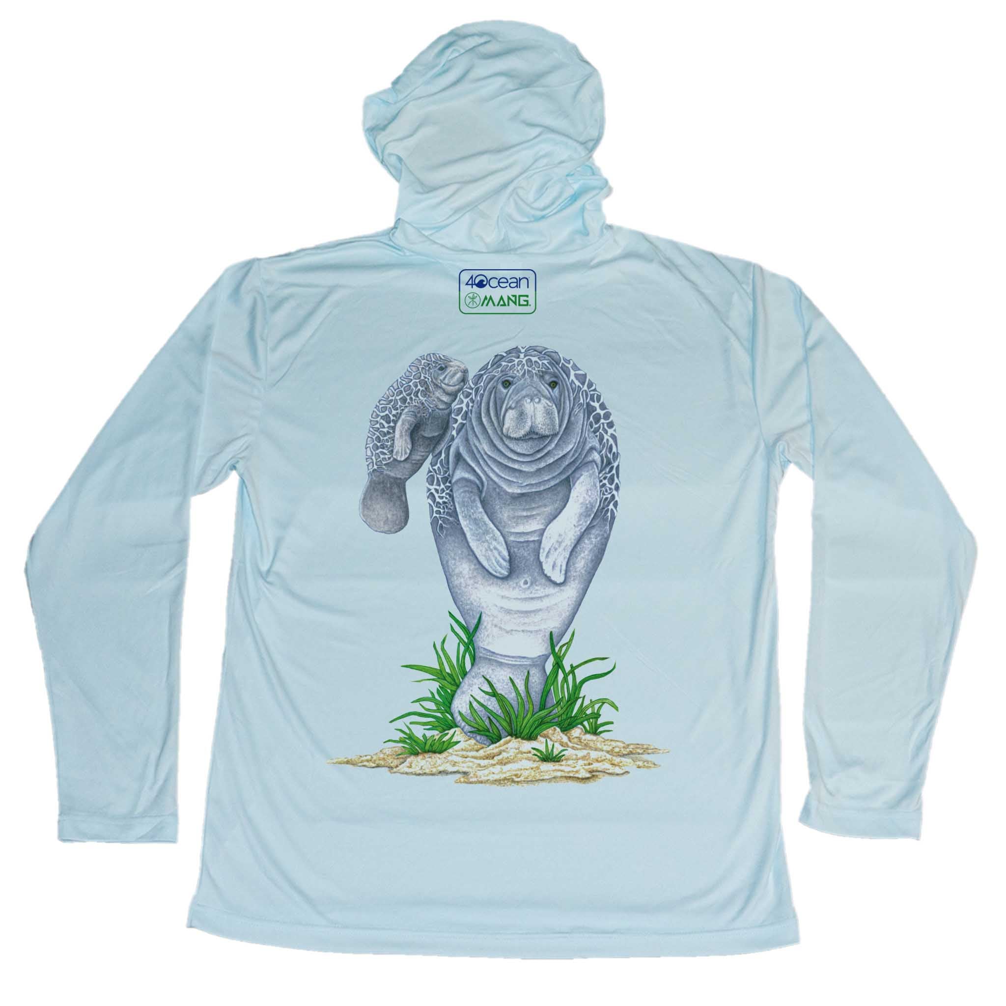 MANG 4ocean Mamma Manatee Eco Hoodie - Men's - XS-Arctic Blue