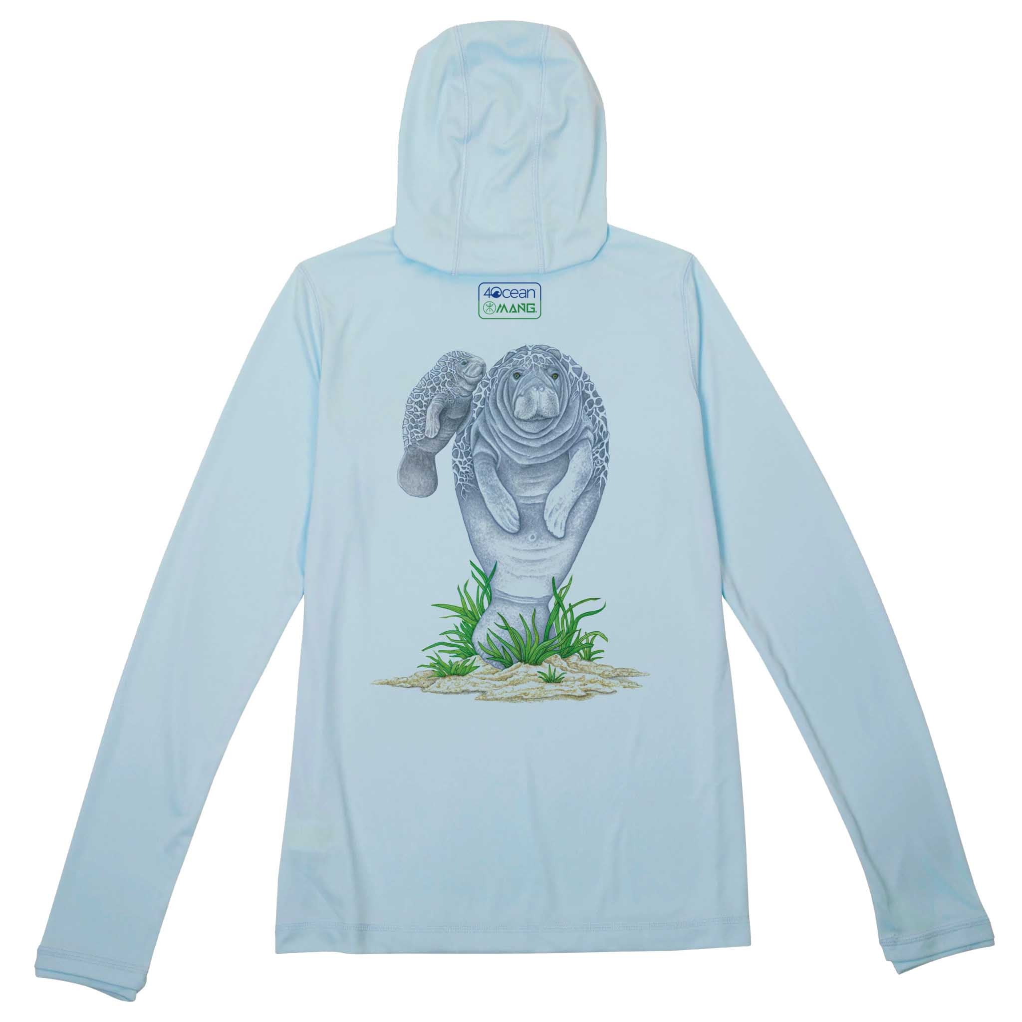 MANG 4ocean Mamma Manatee Eco Hoodie - Women's - XS-Arctic Blue