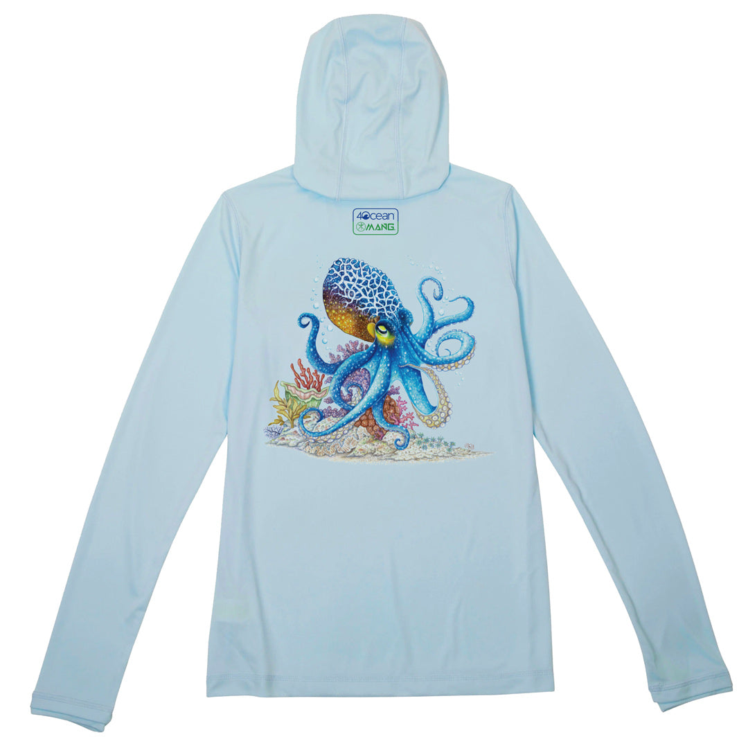 MANG 4ocean Octopus Eco Hoodie - Women's - XS-Arctic Blue