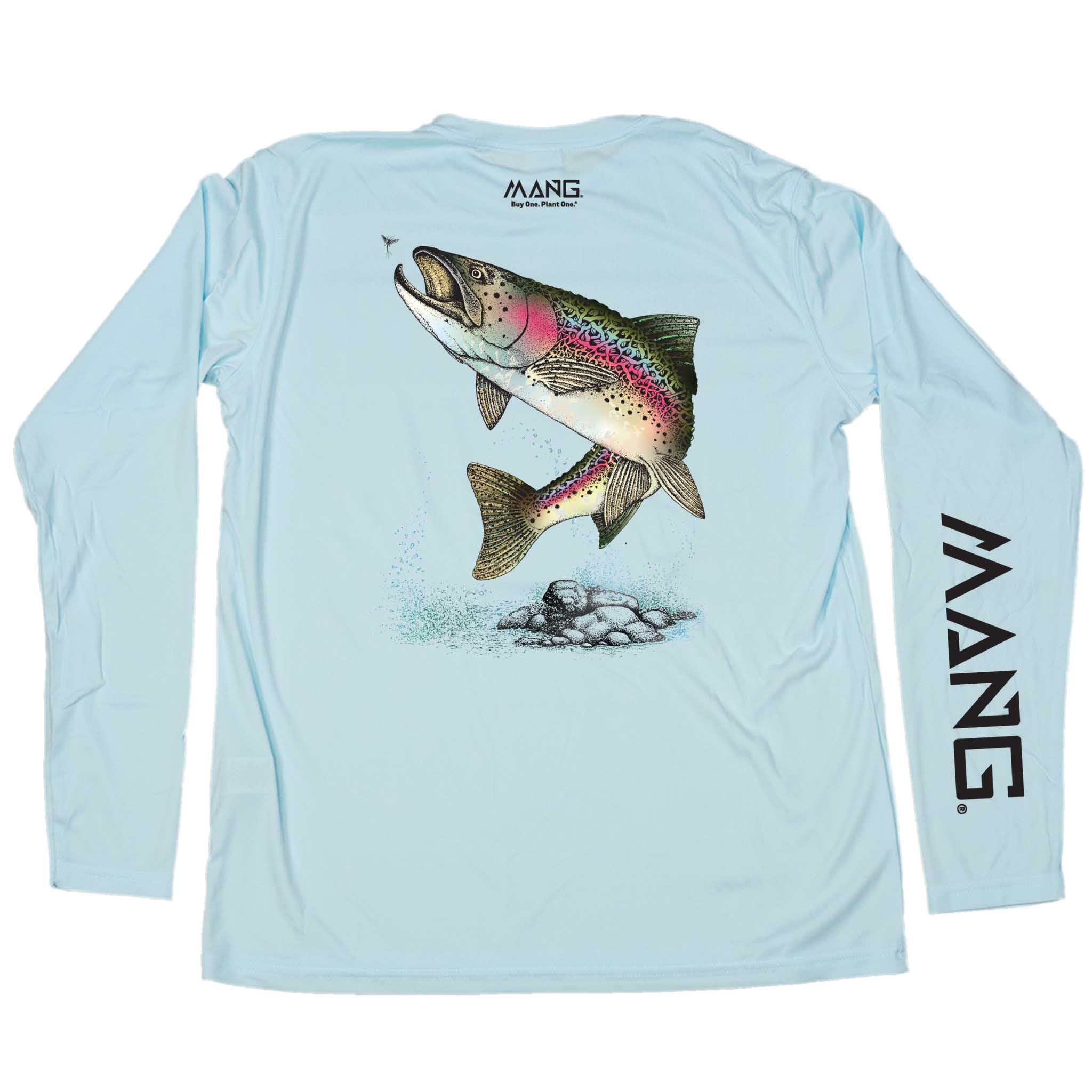 Patagonia Shirt Mens Extra Large Gray Trout Logo Cotton Long Sleeve Tee  Fishing